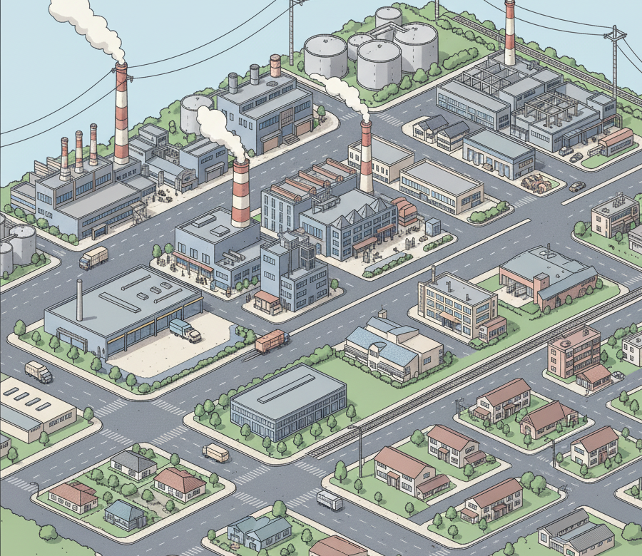工業地域のイメージ図